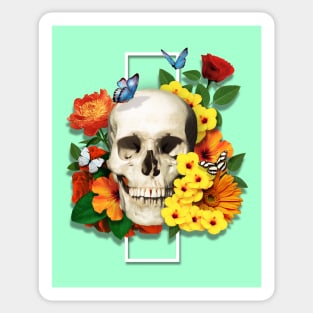 Vibrant Flowery Skull - Flowery Bones Series Sticker